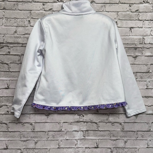Nike 3T Toddler White Full Zip White Jacket Purple Polka Dot Trim - Picture 2 of 15